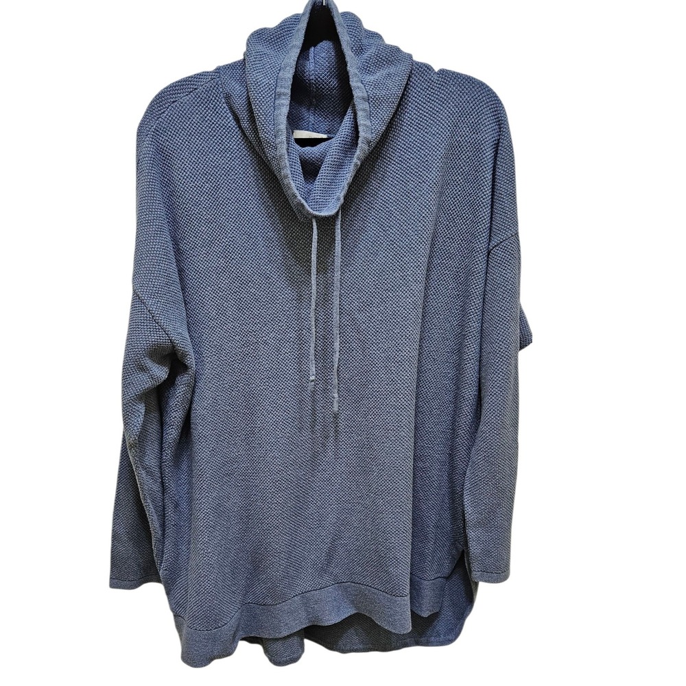 Pure Jill Cowl Neck Pullover Knit Drawstring Tunic Top‎ Blue Women's XL
